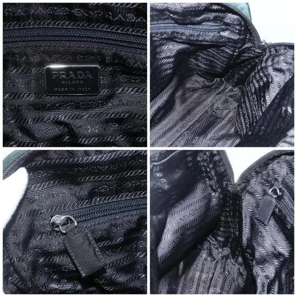 PRADA Hand Bag Nylon Green Silver Auth 151461 - Picture 15 of 16